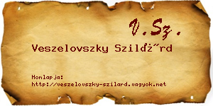 Veszelovszky Szilárd névjegykártya